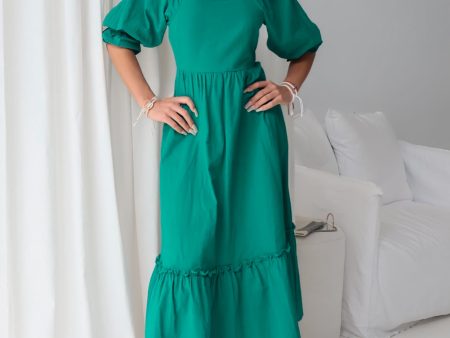 Cecilia Midi Dress - Emerald Green Online now