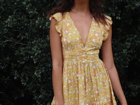 Sunrays Yellow Floral Dress Fashion