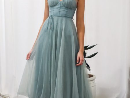 Cindy Tulle Midi Dress - Sage Discount