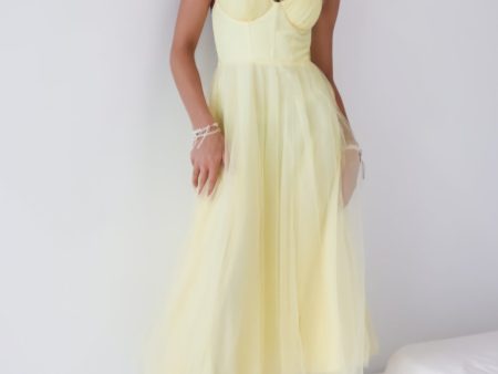 Cindy Tulle Midi Dress - Yellow Fashion