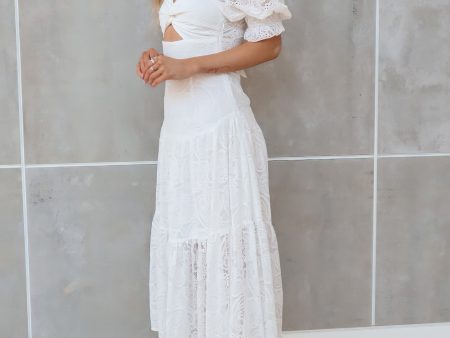 Billie Lace Midi Dress - White Hot on Sale