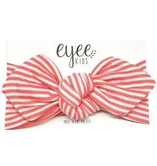 Ribbed Coral & White Striped Headband Supply