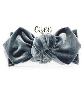 Grey Velvet Top Knot Headband Online Sale