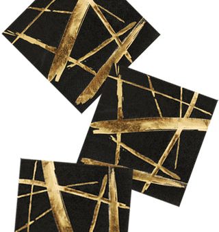 Noir Brush Strokes Cocktail Napkins Hot on Sale