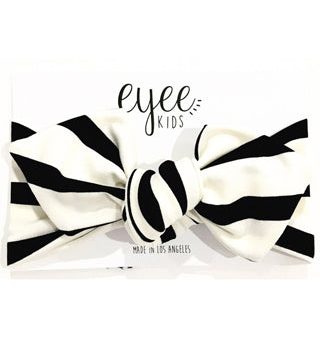 Copy of Black & Ivory Striped Top Knot Headband Online Hot Sale