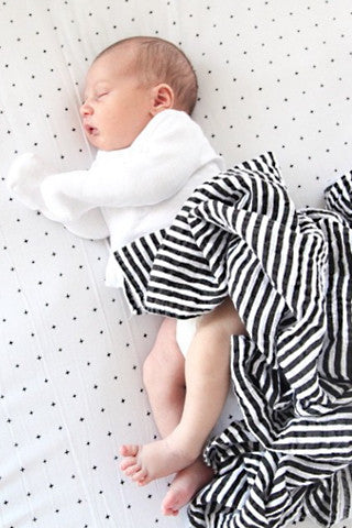 Organic Muslin Swaddle Blanket - Stripes Discount