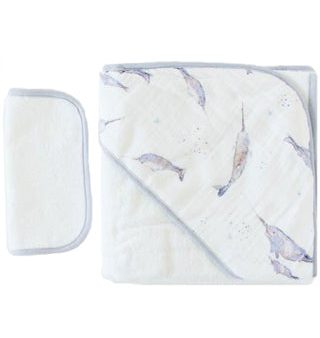 Narwhal Cotton Hooded Towel & Wash Cloth Fashion