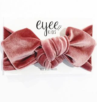 Mauve Pink Velvet Top Knot Headband Sale