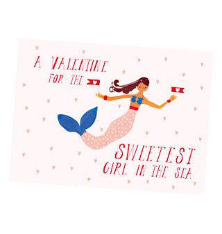 Be My Valentine, Mermaid Card on Sale