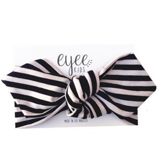 Black & White Striped Top Knot Headband on Sale