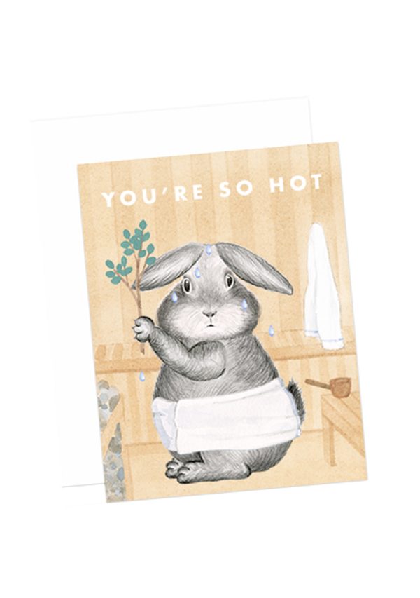 Sauna Bunny Card Fashion