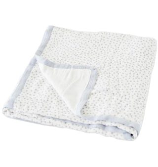 Periwinkle Polka Dot Deluxe Muslin Quilt Fashion