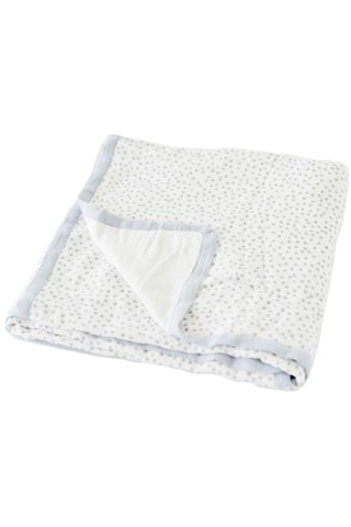 Periwinkle Polka Dot Deluxe Muslin Quilt Fashion