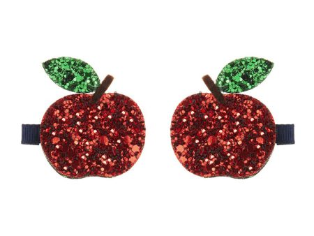 Glittery Apple Hair Clips Supply