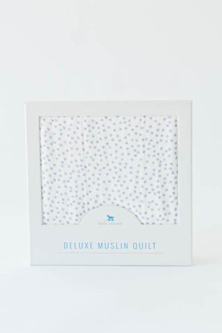 Periwinkle Polka Dot Deluxe Muslin Quilt Fashion