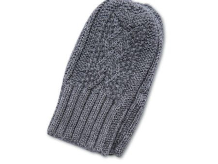 Dark Gray Cable Mittens on Sale