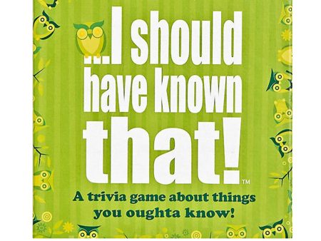 I Should Have Known That! Trivia Game Online Hot Sale