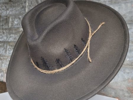 Alpine Hand Burned Wide Brim Hat For Cheap