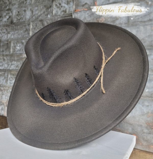 Alpine Hand Burned Wide Brim Hat For Cheap