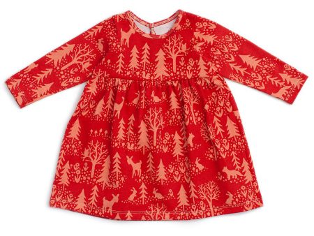 Geneva Baby Dress | Winter Scenic Cranberry For Discount