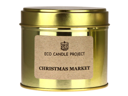 GOLD TIN CHRISTMAS CANDLE Discount