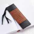 Be Strong & Courageous Black & Tan Leather Bookmark on Sale