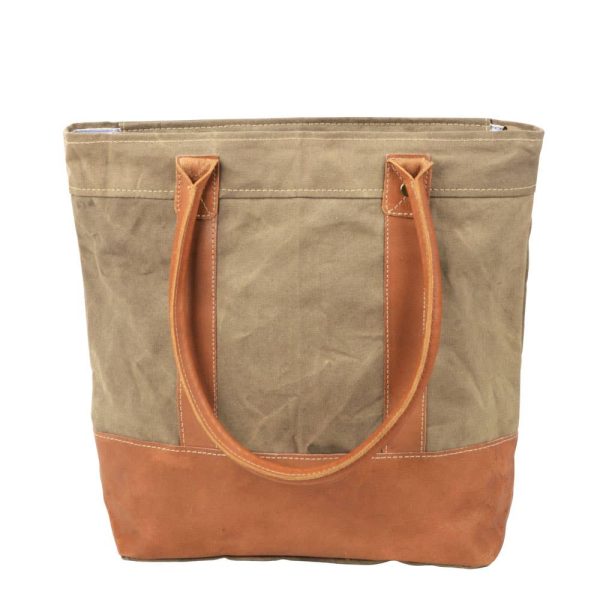 Plain Canvas Tote Bag With Leather Trim Online now