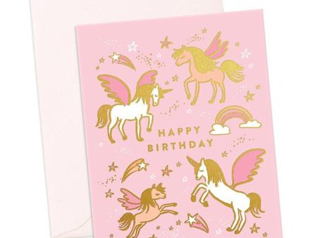 Happy Birthday Unicorns Card For Discount