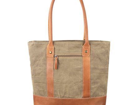 Plain Canvas Tote Bag With Leather Trim Online now