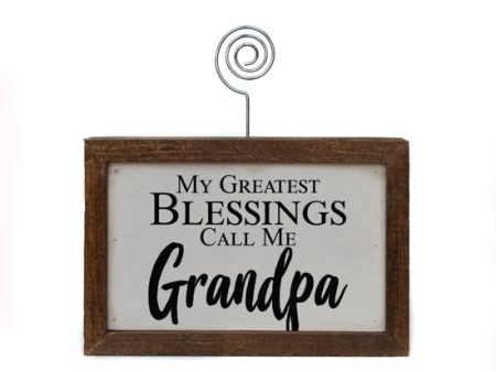 My Greatest Blessings Call Me Grandpa Handmade Tabletop Picture Frame Photo Holder Online now