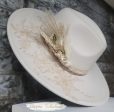 Hailey Hand Burned Wide Brim Ivory Hat Cheap