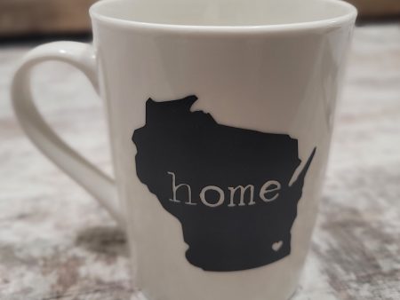 Wisconsin Silhouette Home With Heart Handcrafted Mug ***CUSTOMIZABLE*** Sale