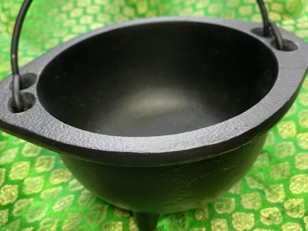 Black Cast Iron Cauldron - 5 inch Online now