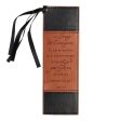 Be Strong & Courageous Black & Tan Leather Bookmark on Sale