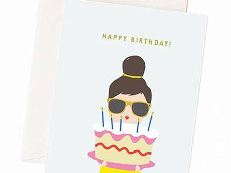 Birthday Cake Lady Card Sale