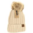 C.C. Beanie With Faux Fur Pom and Fuzzy Lining (Multiple Colors Available) For Cheap