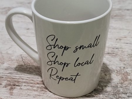 Shop Small - Shop Local - Repeat Handcrafted Mug For Sale