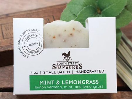 Mint & Lemongrass Handmade Hand & Body Soap Online now