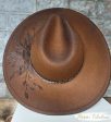 Leo Sunflower Hand Burned Wide Brim Hat Discount