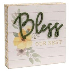 Bless Our Nest Pattern Side Box Sign Discount