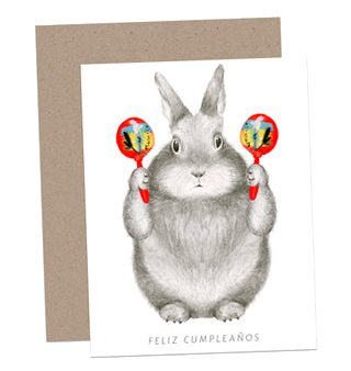 Bunny with Maracas Birthday Card Discount