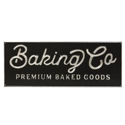 Black and Galvanized Metal Baking Co Sign Sale