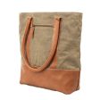 Plain Canvas Tote Bag With Leather Trim Online now