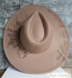 Sunflower Sunshine Hand Burned Wide Brim Hat Cheap