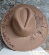 Sunflower Sunshine Hand Burned Wide Brim Hat Cheap