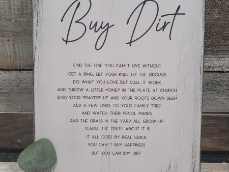 Buy Dirt Handmade Wood Sign on Sale