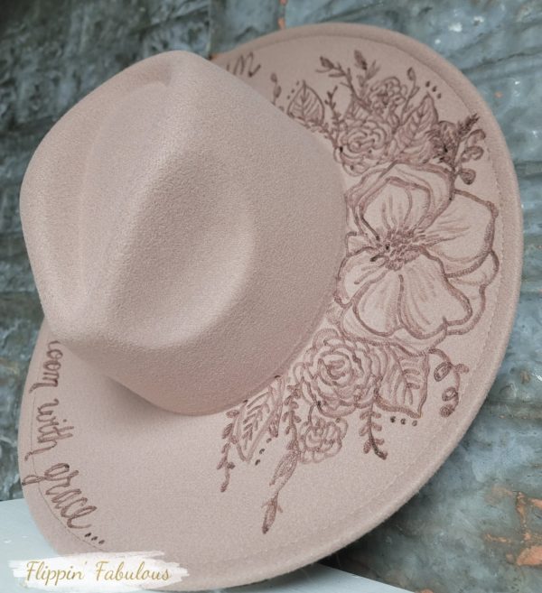 Magnolia Hand Burned Wide Brim Hat Hot on Sale