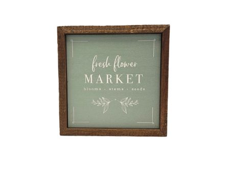 Fresh Flower Market Handmade Wood Sign Sale