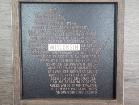 Wisconsin Word Art Handmade Wood Sign Discount