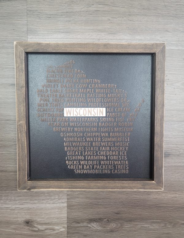 Wisconsin Word Art Handmade Wood Sign Discount